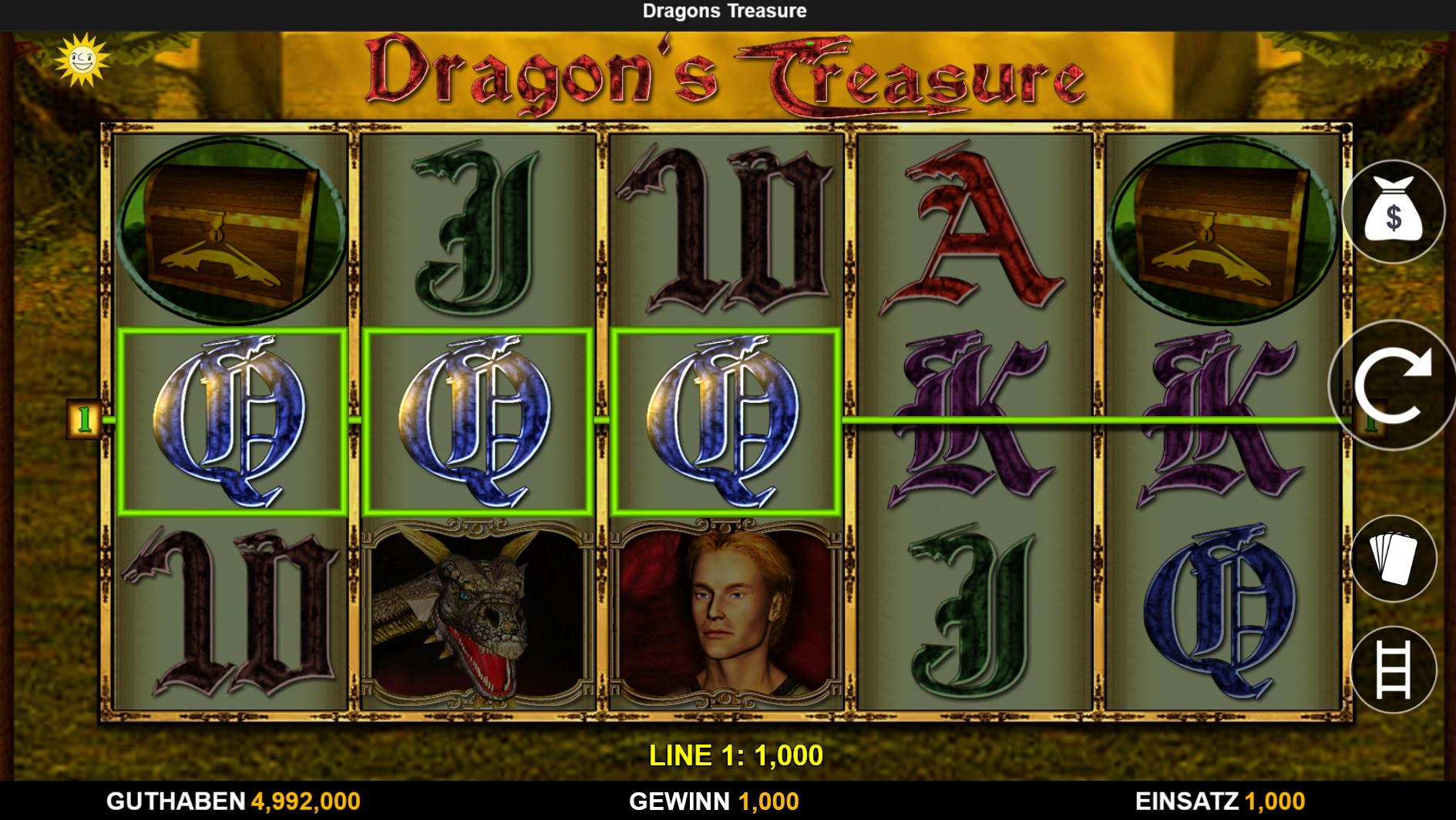 Dragon’s Treasure Slot paytable and symbols image
